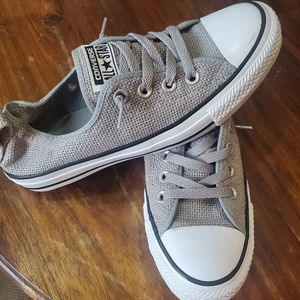 Converse gray sneakers,  ladies size 8
